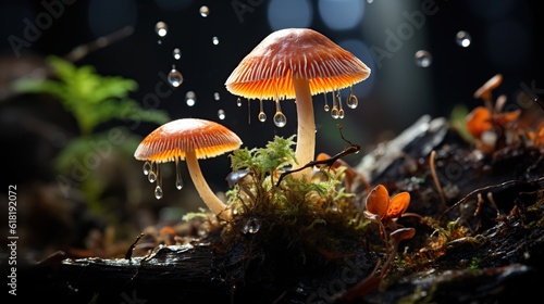 mushroom in dark Background