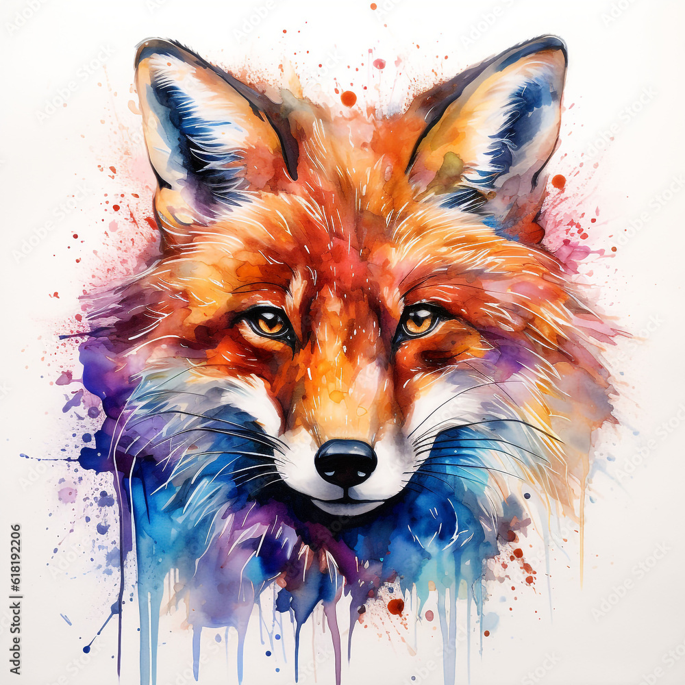 rainbow fox 3 - alcohol ink art for nursery rainbow fox 3 - alcohol ink art for nursery