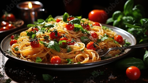 cooked italian pasta spaghetti