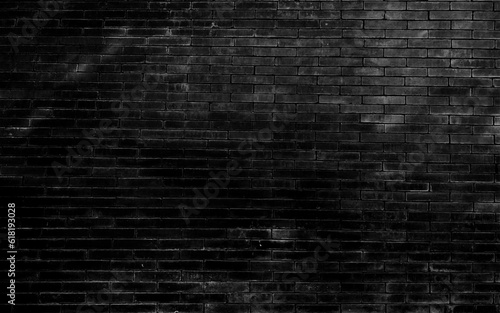 Seamless pattern of the abstract black brick wall. Old brick wall image