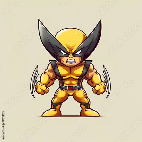 animation of wolverine on white background, in the style of animated gifs, clean and simple designs, comfycore generative ai photo