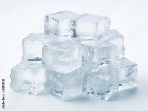 Clear translucent ice cubes generative ai