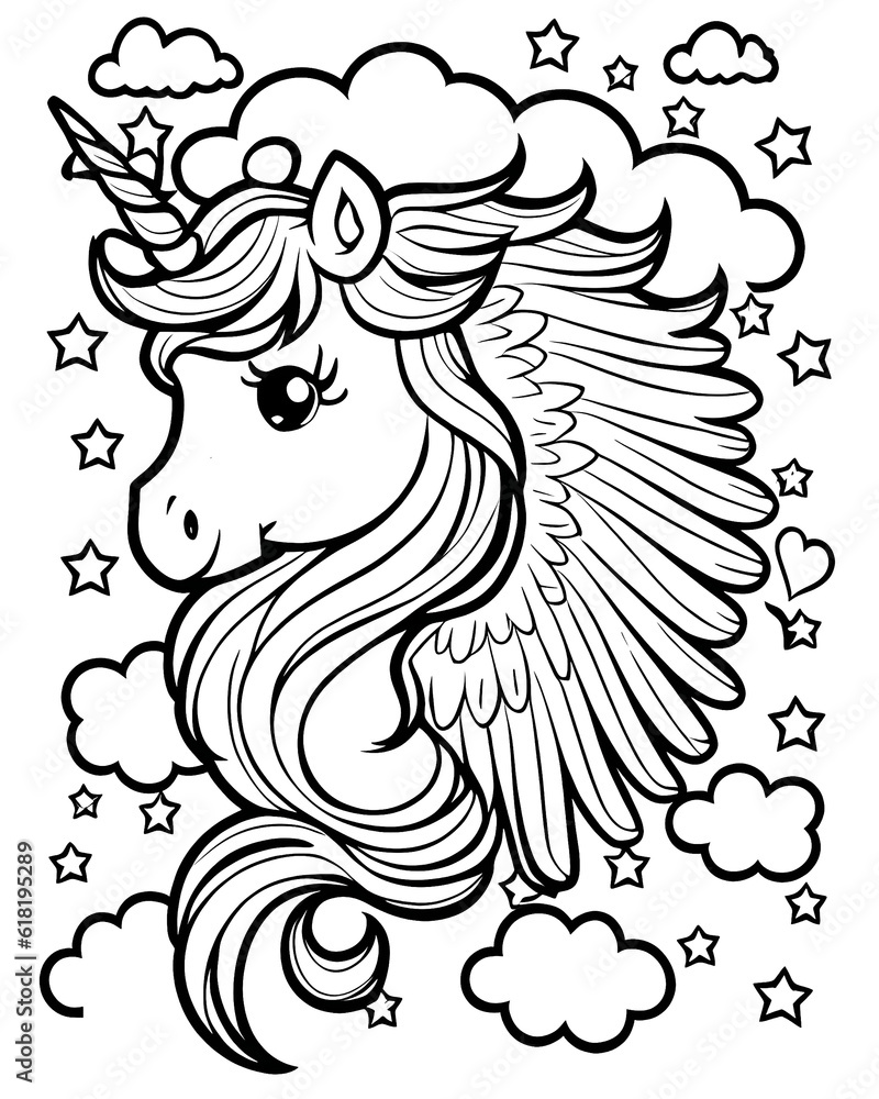 Fototapeta premium Unicorn outline