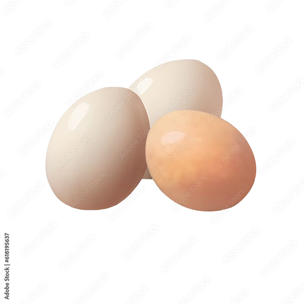 Eggs digital illustration icon, digital oil pain style, isolated, hand drawn food illustration Eggs digital illustration icon, digital oil pain style, isolated, hand drawn food illustration