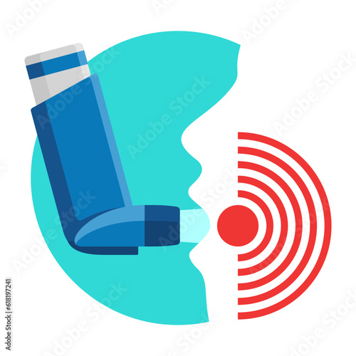 Asthma inhaler with pain circles