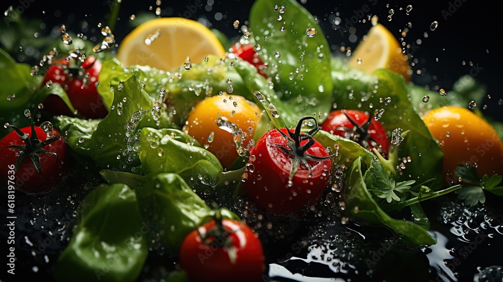 Shot of Flying Cuts of Colorful Vegetables Shot of Flying Cuts of Colorful Vegetables