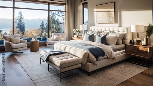 A master bedroom with a warm and inviting atmosphere © twilight mist