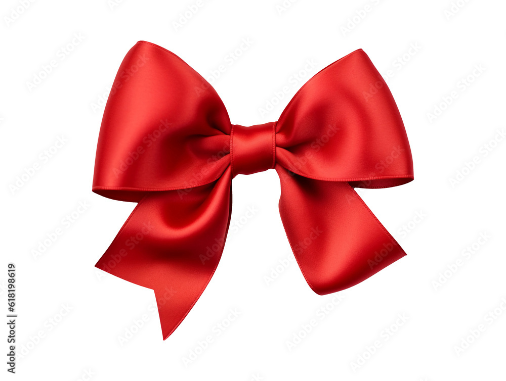 Red bow isolated on transparent or white background, png - obrazy, fototapety, plakaty 
