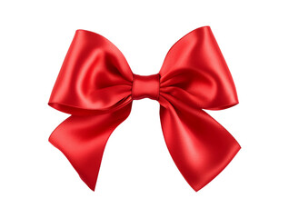 Red bow isolated on transparent or white background, png
