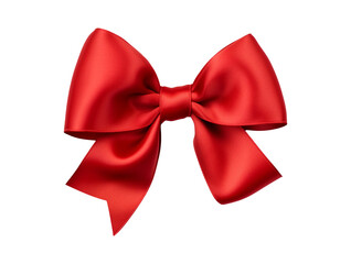 Red bow isolated on transparent or white background, png