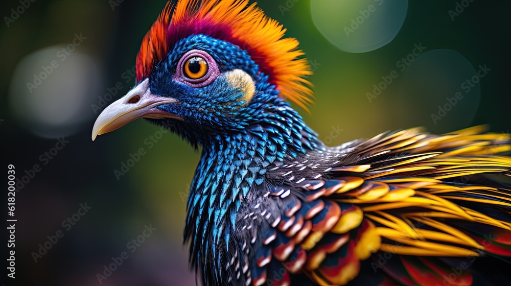 Fototapeta premium A vibrant colored Golden pheasant
