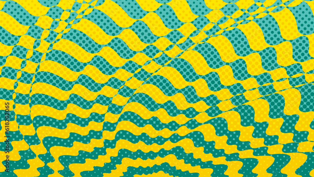 Pop Art, Wave Yellow And Blue Sunburst Pattern Abstract Background With Halftone. Ray. Radial Vector Illustration Pop Art, Wave Yellow And Blue Sunburst Pattern Abstract Background With Halftone. Ray. Radial Vector Illustration