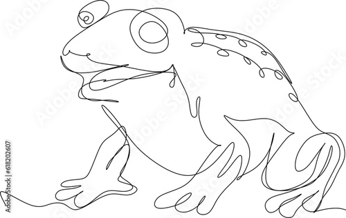 one line art. one continuous line art. an illustration sketch of a frog