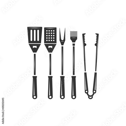 BBQ or grill tools icon - vector illustration, BBQ or grill tools emblem design. Suitable for your design need, logo, illustration, animation, etc.