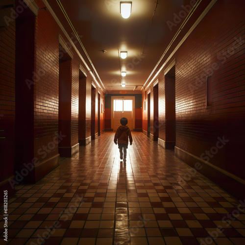 Wallpaper Mural A little boy scared running away Torontodigital.ca