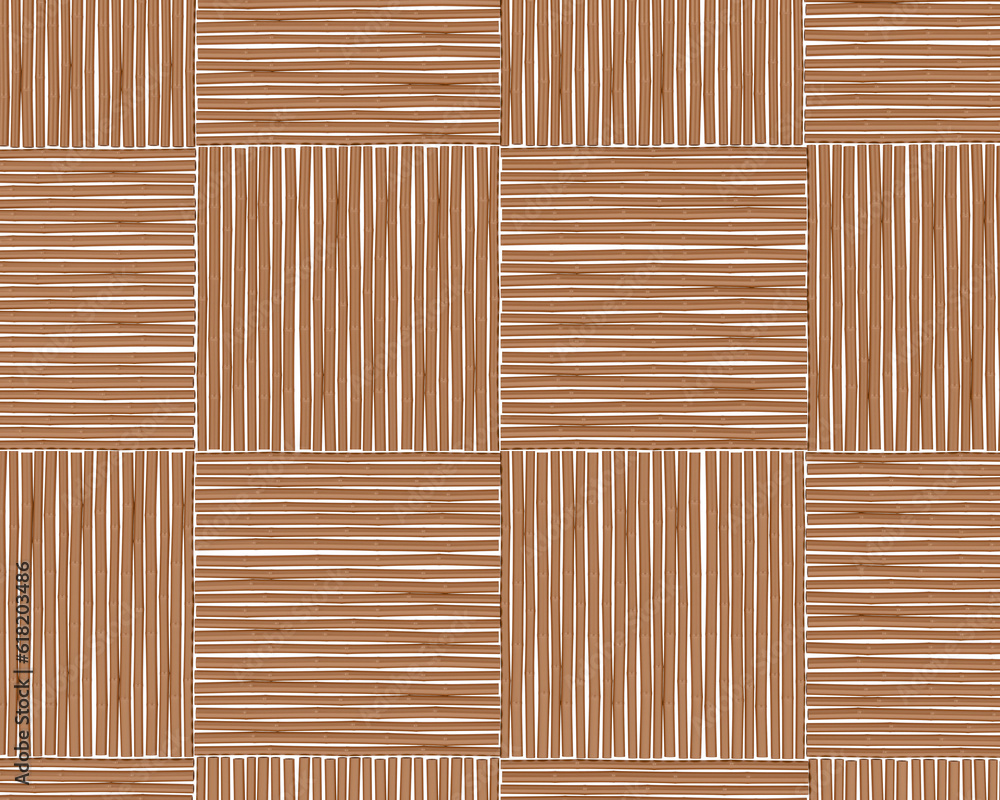 Fototapeta premium Bamboo wall isolated on transparent background. 3d rendering - illustration
