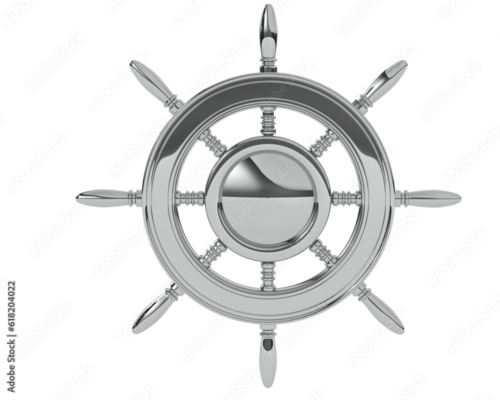 Obraz premium Boat helm isolated on transparent background. 3d rendering - illustration