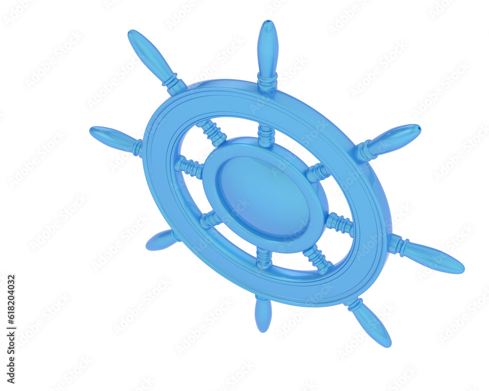 Boat helm isolated on transparent background. 3d rendering - illustration Boat helm isolated on transparent background. 3d rendering - illustration