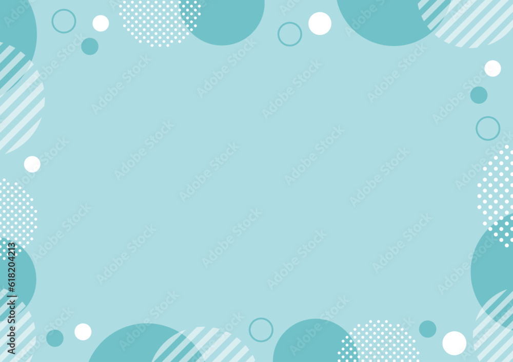 幾何学　フレーム 　水色　水玉　背景　抽象的
