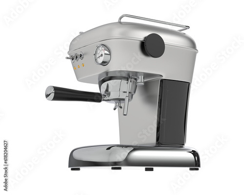 Coffee machine isolated on transparent background. 3d rendering - illustration