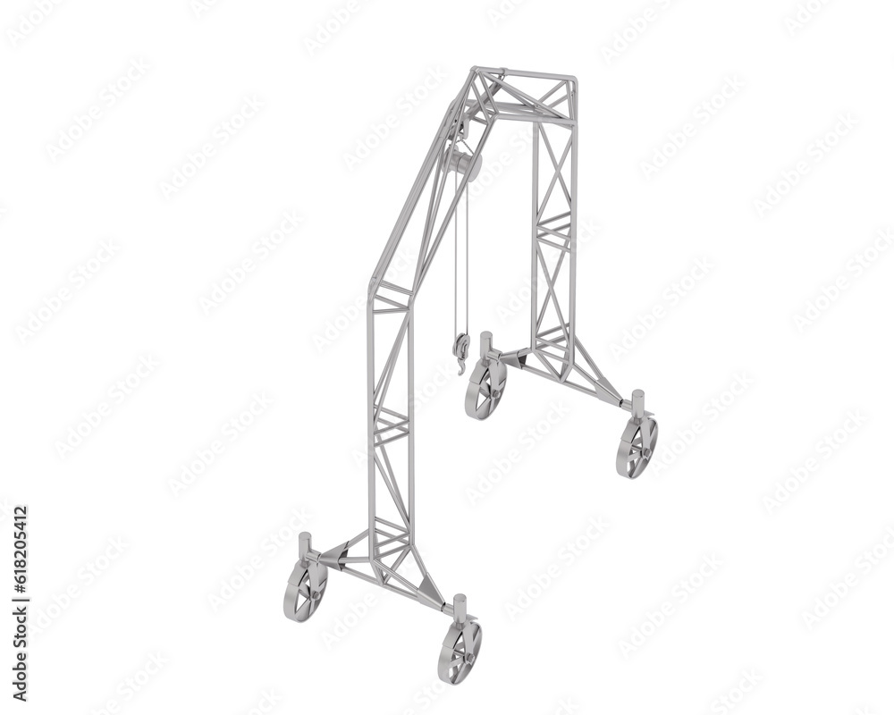 Crane isolated on transparent background. 3d rendering - illustration Crane isolated on transparent background. 3d rendering - illustration