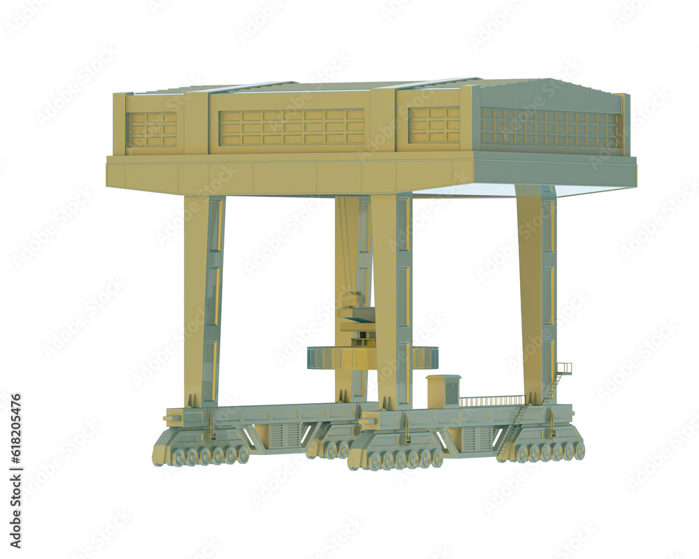 Fototapeta premium Crane isolated on transparent background. 3d rendering - illustration