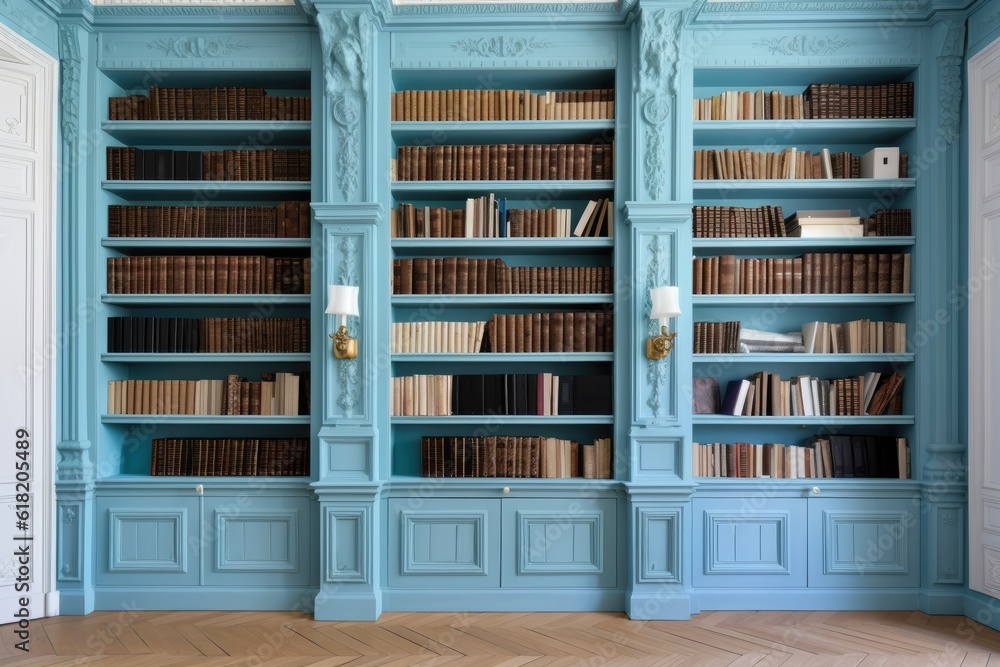 a avand garde bookshelf full of books AI Generated a avand garde bookshelf full of books AI Generated