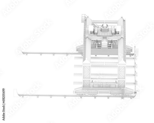 Crane isolated on transparent background. 3d rendering - illustration