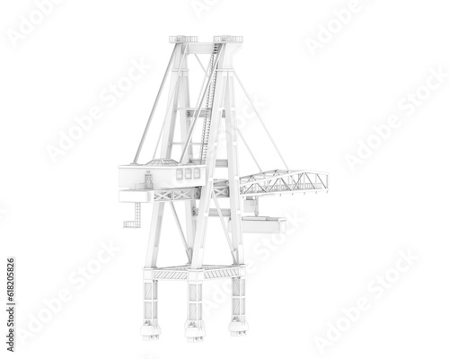 Crane isolated on transparent background. 3d rendering - illustration