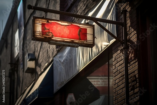 Street sign on the building in the evening