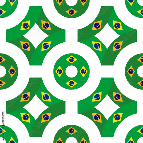 brazilian flag pattern. tracery design. latin america background. vector illustration
