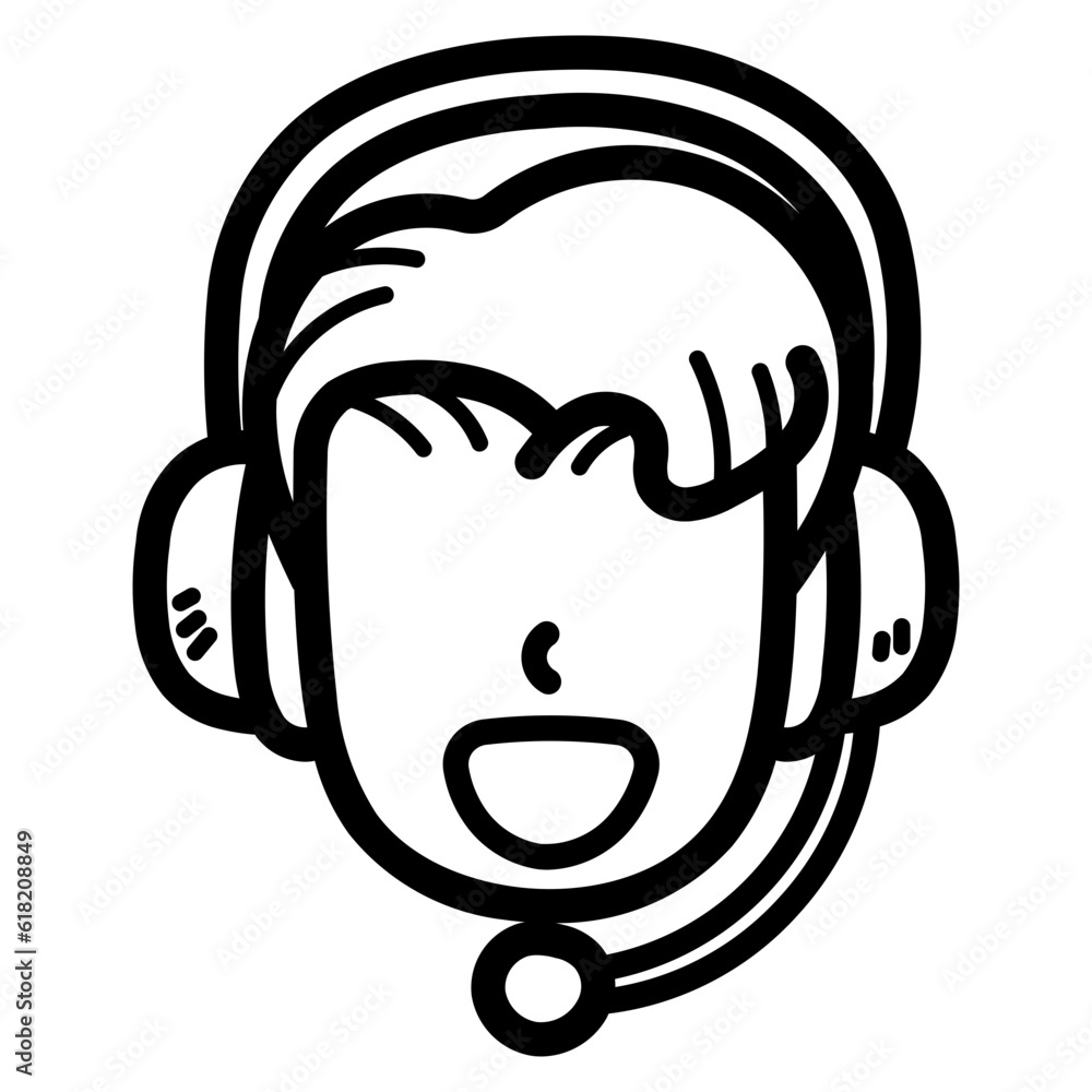 customer service line icon style customer service line icon style