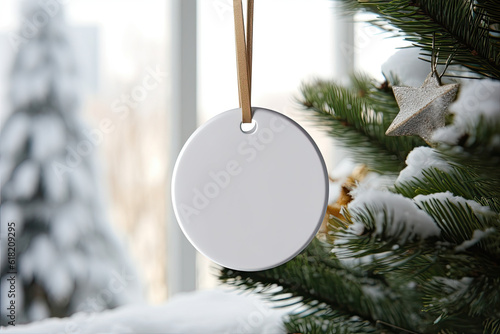 Murais de parede Christmas blank round ornament