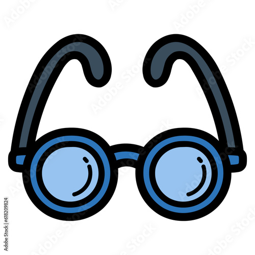 glasses filled outline icon style