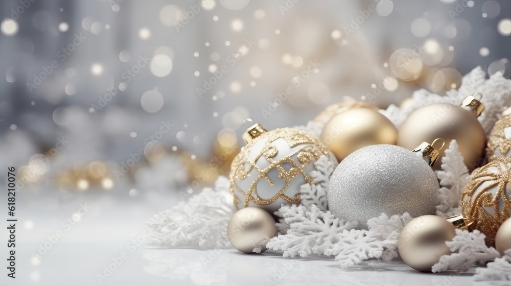 Christmas background with decorative holiday design elements. Festive background with christmas ornament decoration, Copy space. Banner and poster. generative ai Christmas background with decorative holiday design elements. Festive background with christmas ornament decoration, Copy space. Banner and poster. generative ai