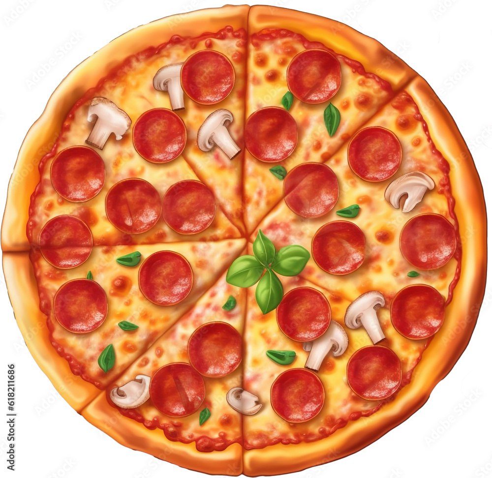 Pizza on Transparent Background Created with Generative AI Technology Pizza on Transparent Background Created with Generative AI Technology