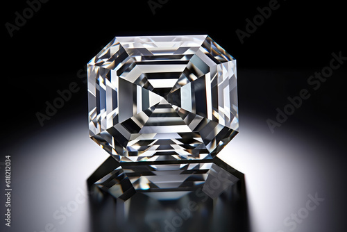 Asschercut Diamond, Featuripng Mesmerizipng Stepcut Pattern. Generative AI