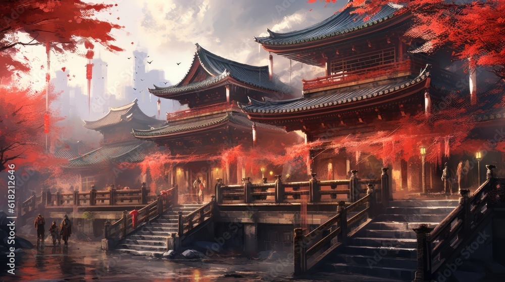 Obraz premium Japan fantasy style scene art
