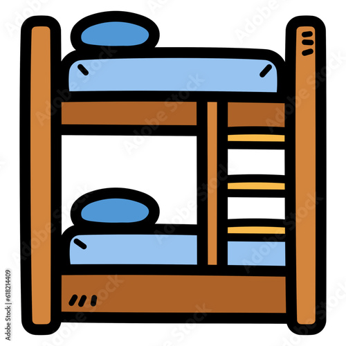 bunk bed filled outline icon style