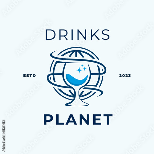 Planet Beverage Logo Design Template Idea