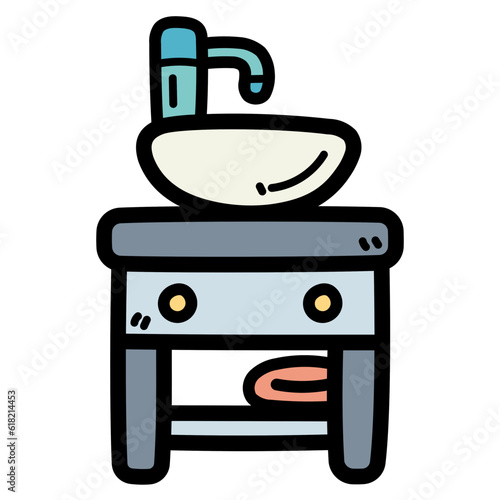 washstand filled outline icon style