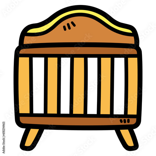 crib filled outline icon style