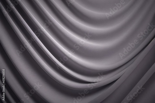 Gentle gray waves of fabric background. Generative AI