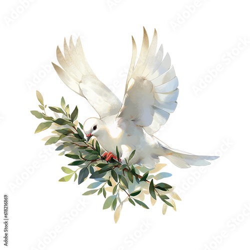 Watercolor dove of peace watercolor for celebration design. Vector illustration design. Holiday card design.