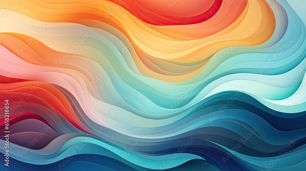 Fototapeta premium Colorful illustration of waves in abstract style