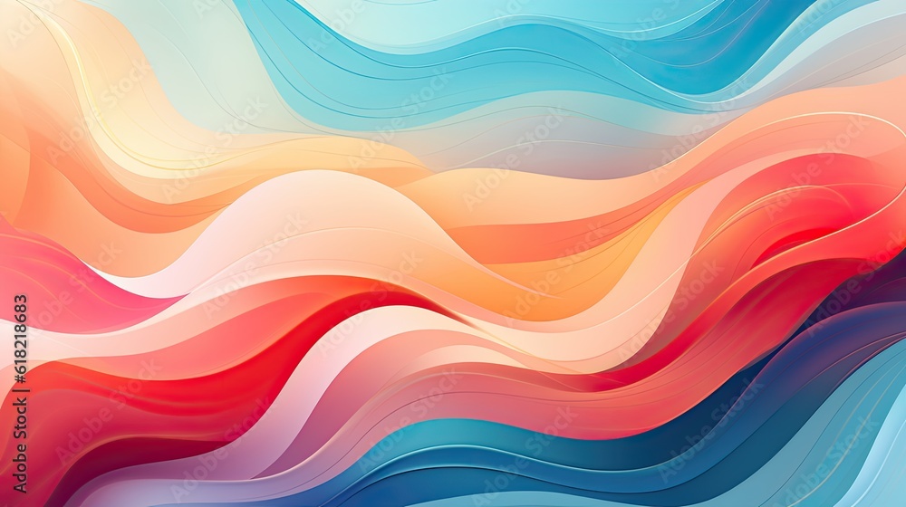 Fototapeta premium Colorful illustration of waves in abstract style