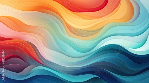 Colorful illustration of waves in abstract style