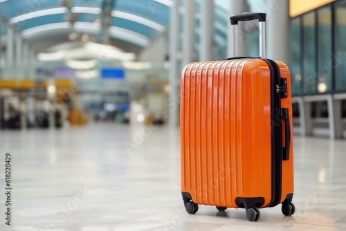 luggage suitcase at the airport for vacations and holiday AI Generated