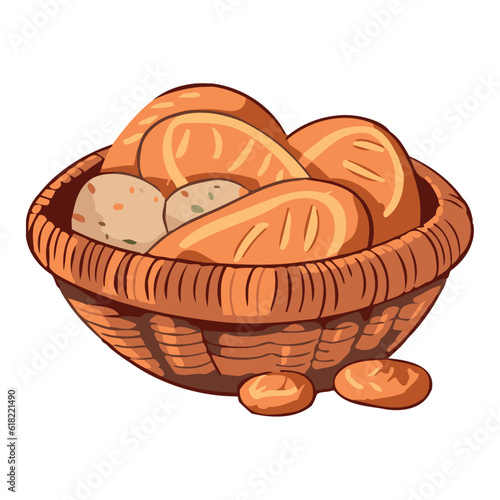 organic baked bread in a cute basket