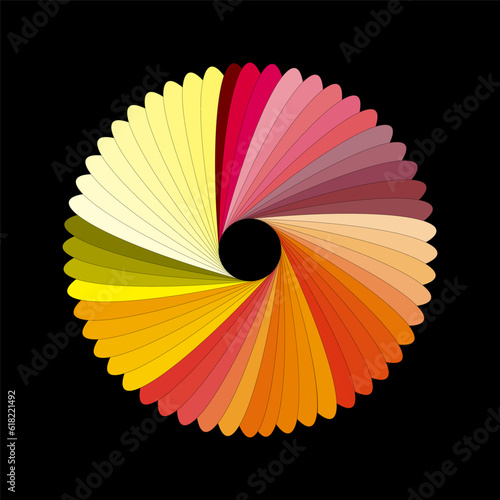 Vector illustration spectrum circle. Spiral design element.